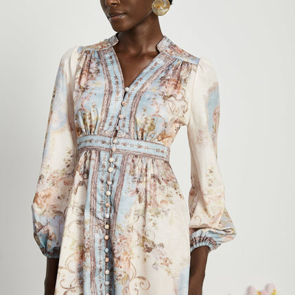 Camille floralprint longsleeve boho dress