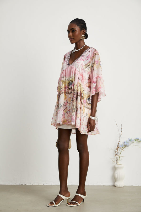 Camille patternprint flared mini dress