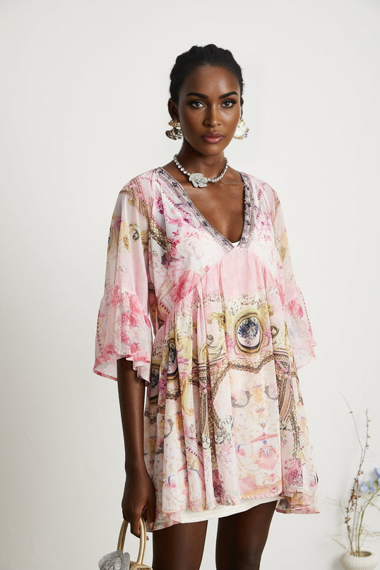 Camille patternprint flared mini dress