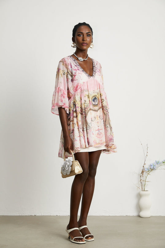 Camille patternprint flared mini dress