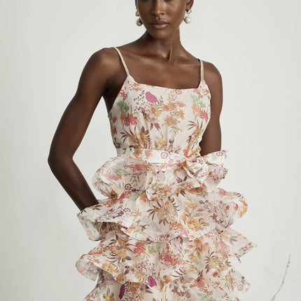 Camille ruffled floralprint mini dress