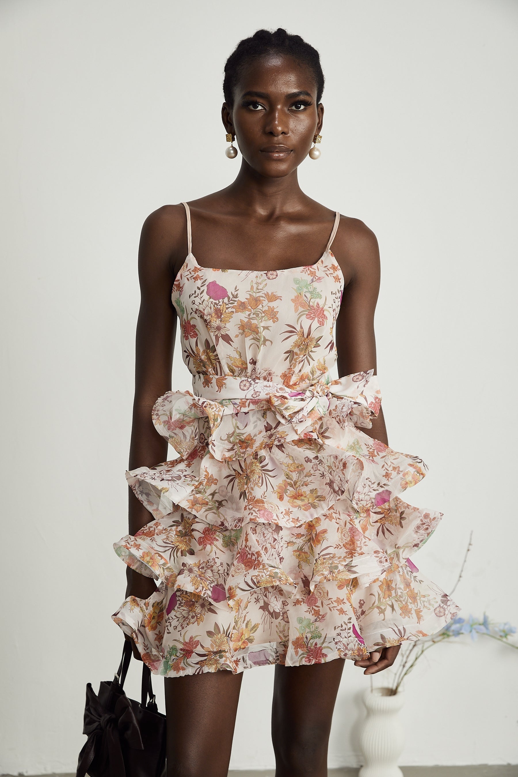 Camille ruffled floralprint mini dress
