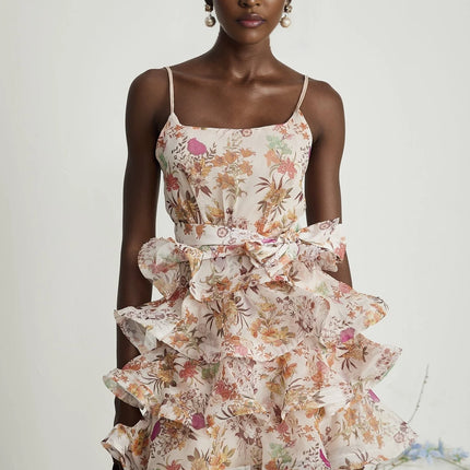 Camille ruffled floralprint mini dress