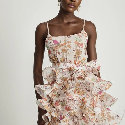 Camille ruffled floralprint mini dress