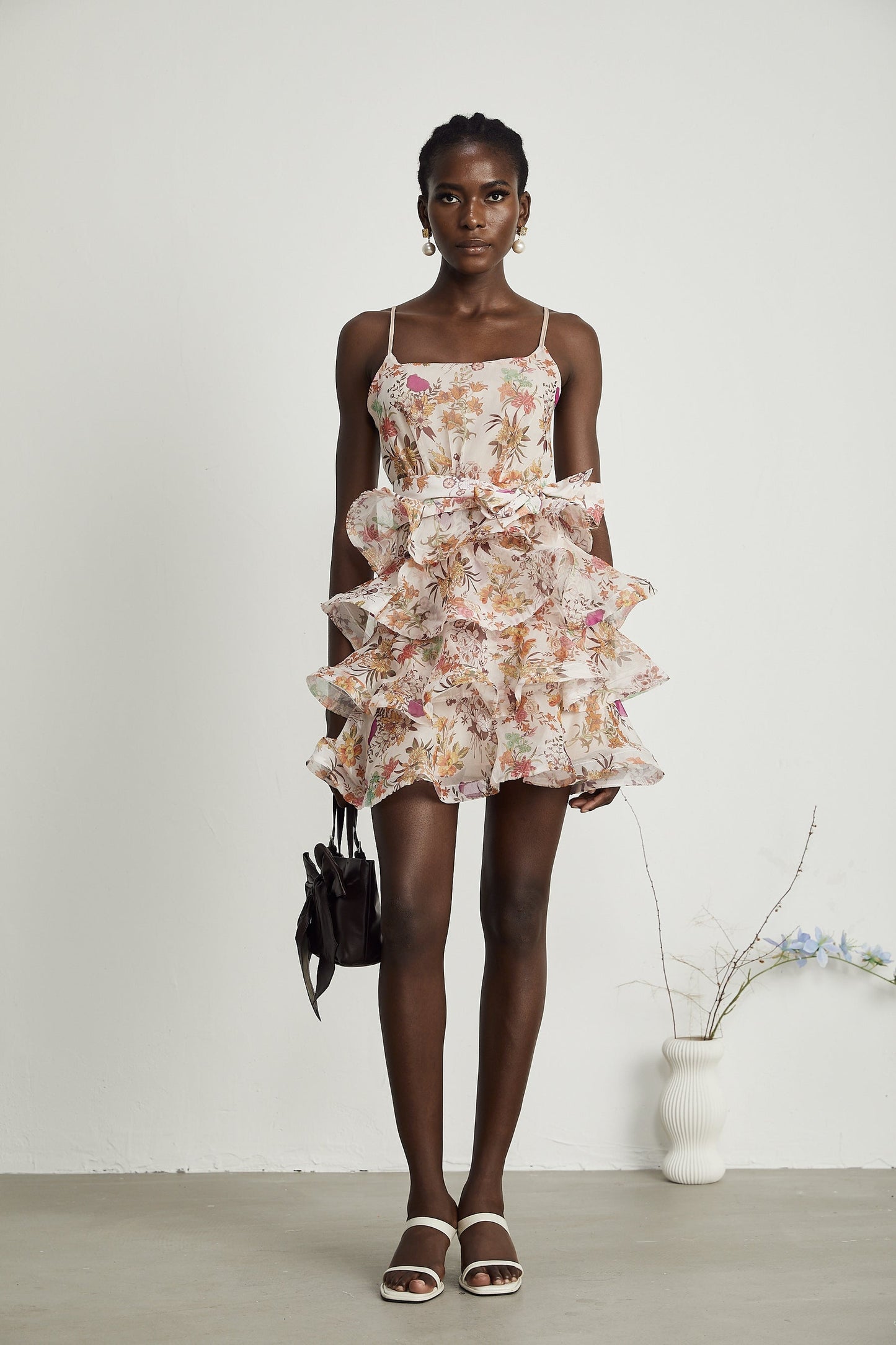 Camille ruffled floralprint mini dress