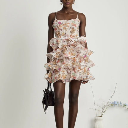 Camille ruffled floralprint mini dress