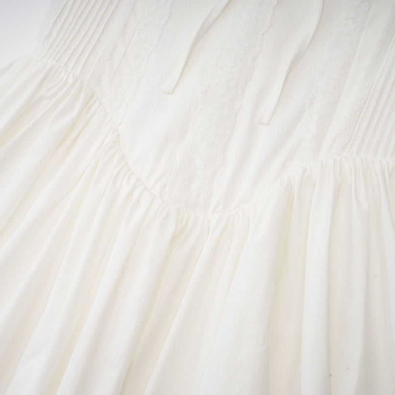 Camille White Bustier Mini Dress with Lace Lining and Tie Ribbon