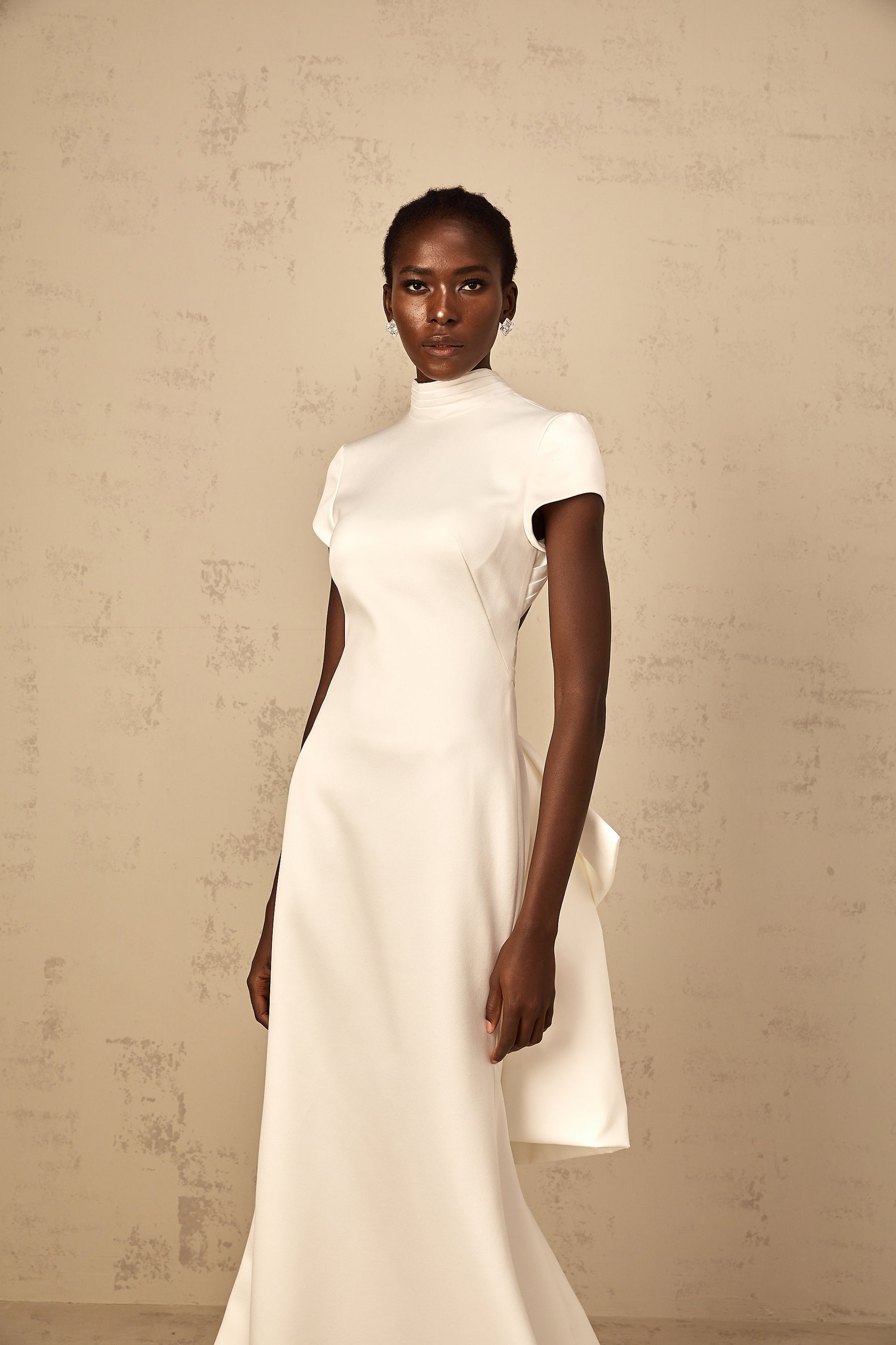 Camille White Statement Bow Mermaid Maxi Dress