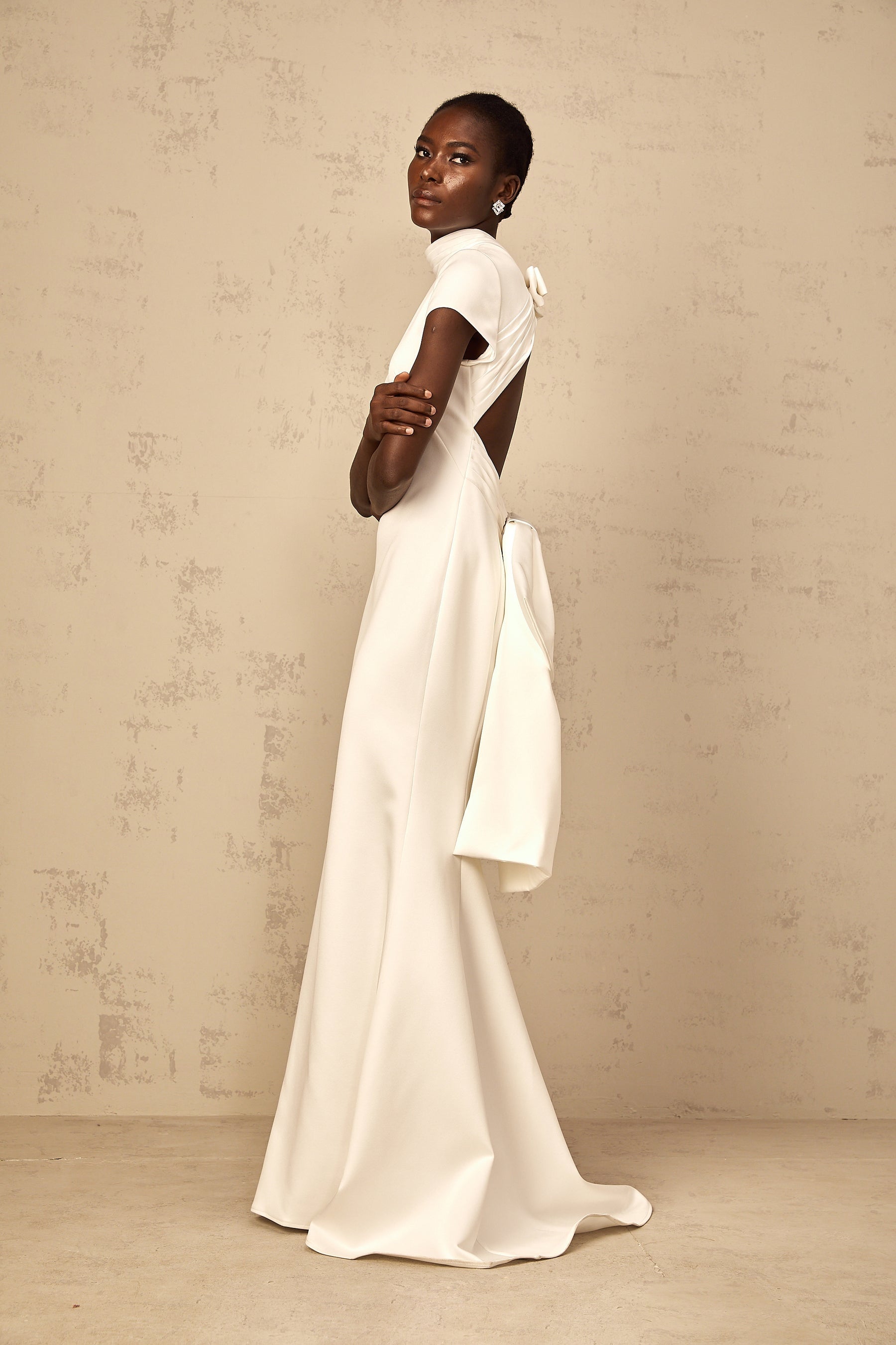 Camille White Statement Bow Mermaid Maxi Dress