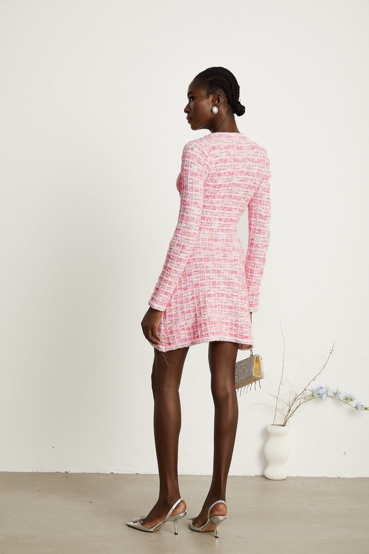 Capucine pink checkpattern mini dress