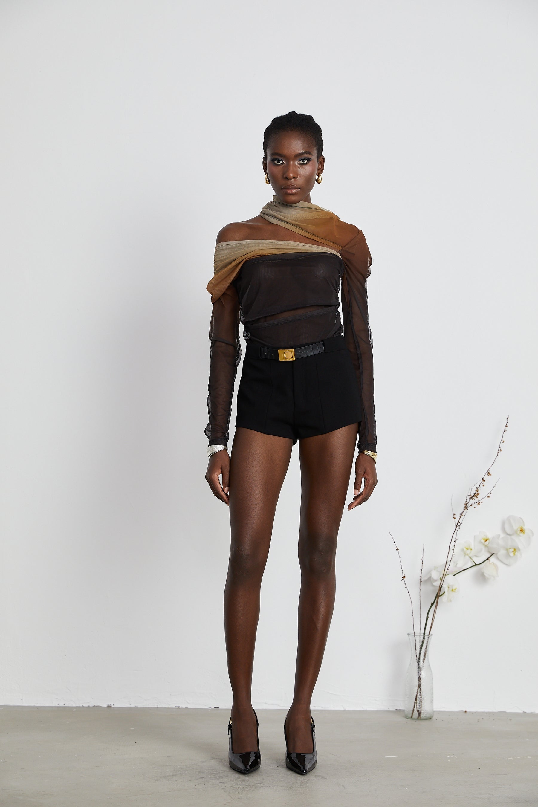 Capucine ruched gradienteffect bodysuit