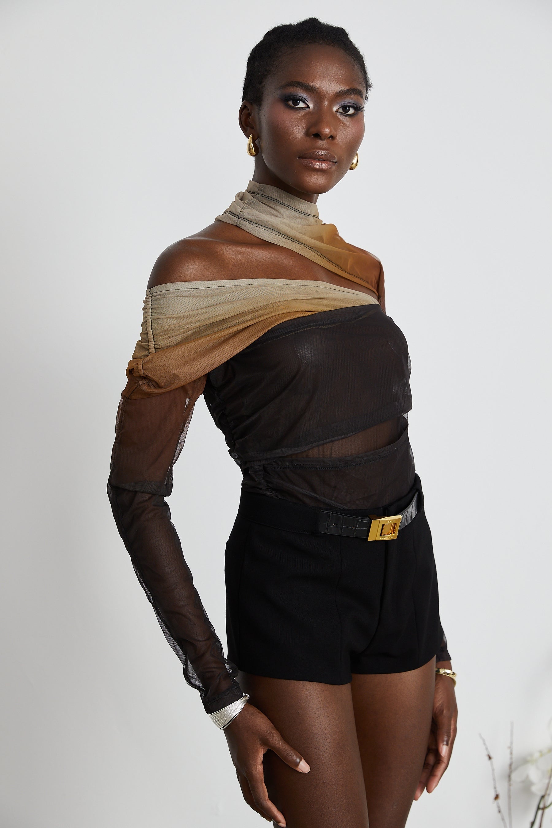 Capucine ruched gradienteffect bodysuit