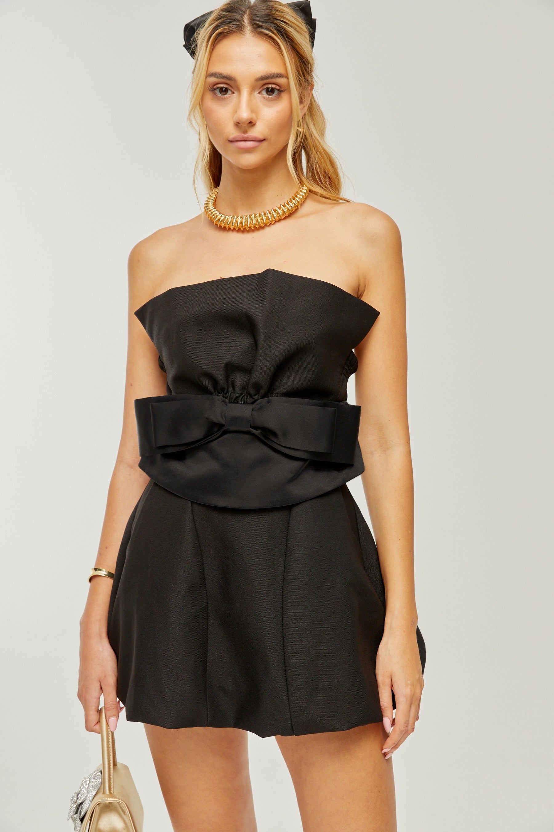 Caribe bowknot offshoulder mini dress