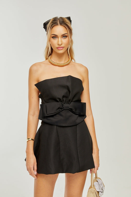 Caribe bowknot offshoulder mini dress