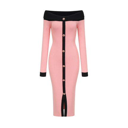 Carine pink midi dress
