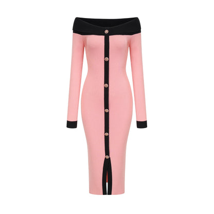 Carine pink midi dress