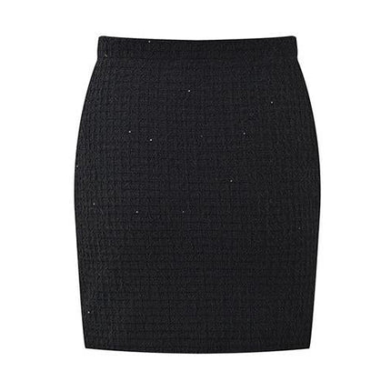 Carla Black Peplum Jacket and Skirt Ensemble Textured Fabric Sparkle