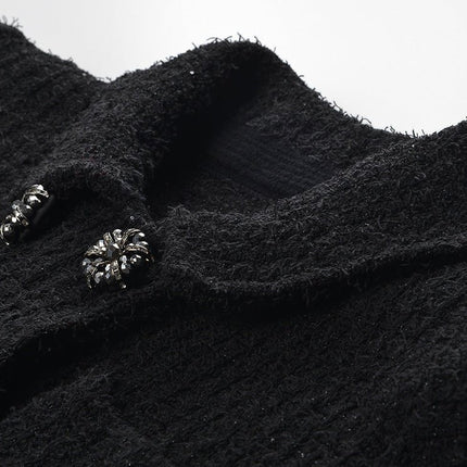 Carla Black Peplum Jacket Skirt Ensemble Textured Fabric Sparkle