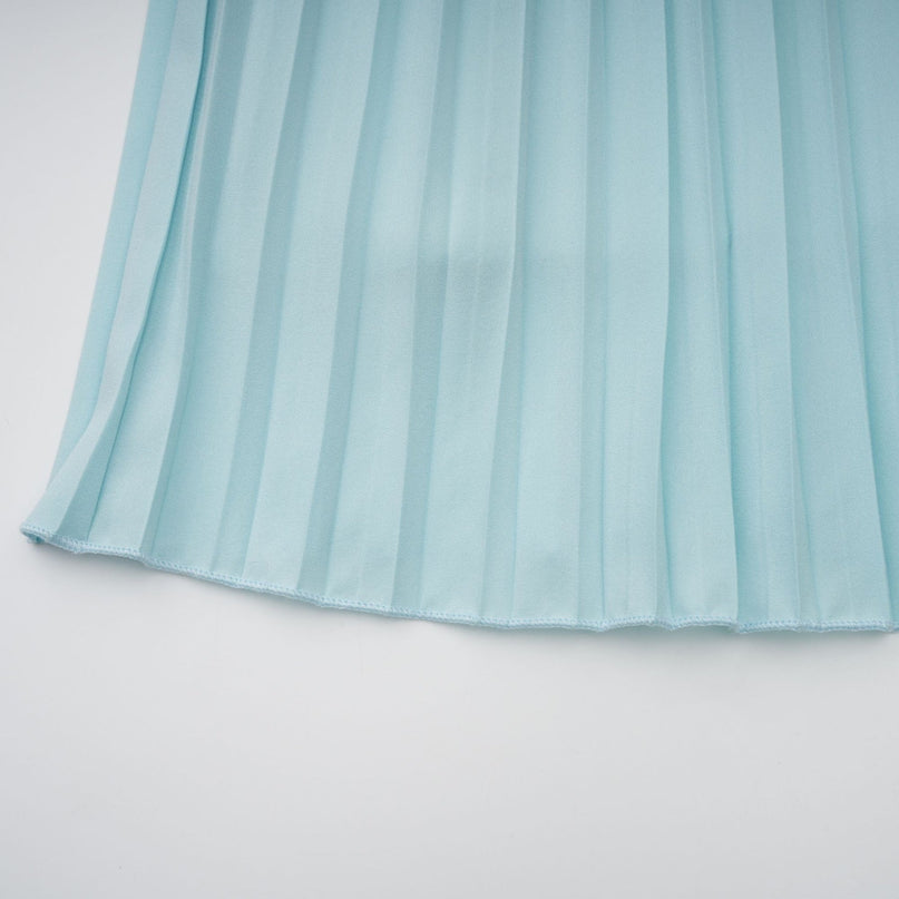 Carlotta blue pleated corset maxi dress