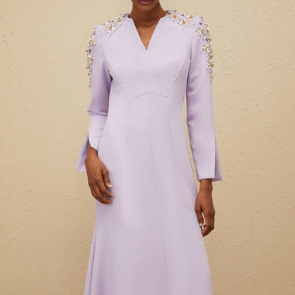 Carmina Purple Crystal Embellished Gown