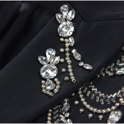 Carolina Black Tailored Crystal Embellished Blazer
