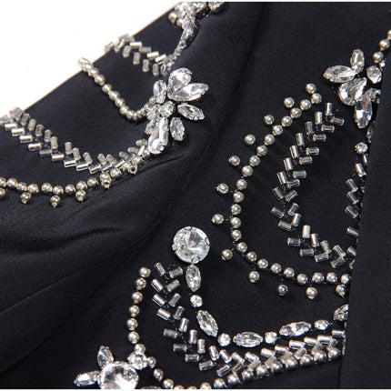Carolina Black Tailored Crystal Embellished Blazer