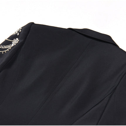 Carolina Black Tailored Crystal Embellished Jacket
