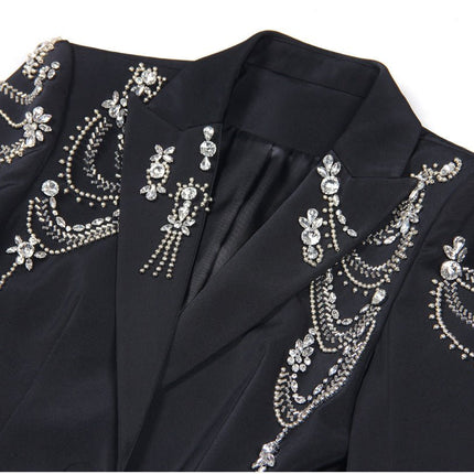 Carolina Black Tailored Crystal Embellished Jacket