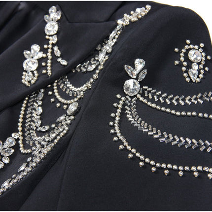 Carolina Black Tailored Crystal Embellished Jacket