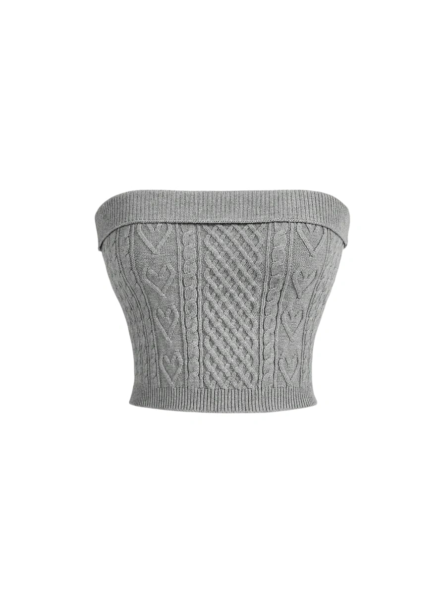Casual Womens Knitted Strapless Top