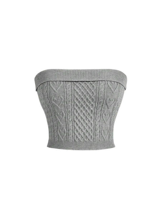 Casual Womens Knitted Strapless Top