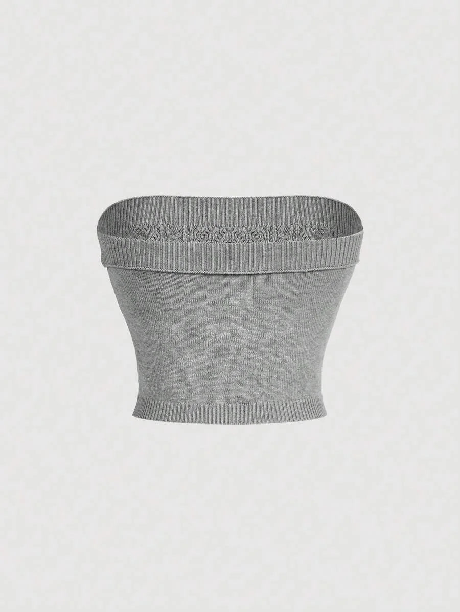 Casual Womens Knitted Strapless Top