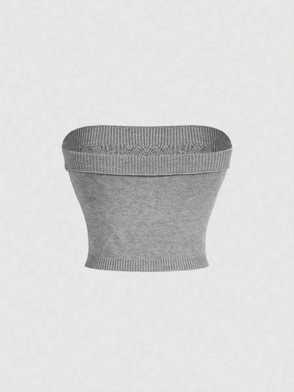 Casual Womens Knitted Strapless Top
