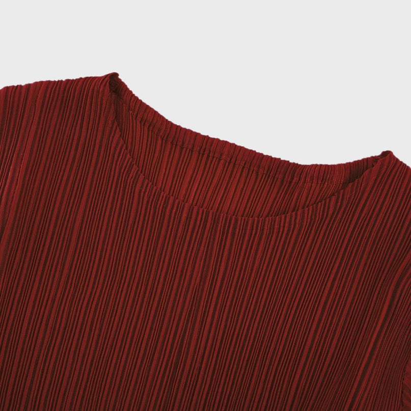 Caterina Red Pleated Bow Tie Top and Flounce Skirt Set