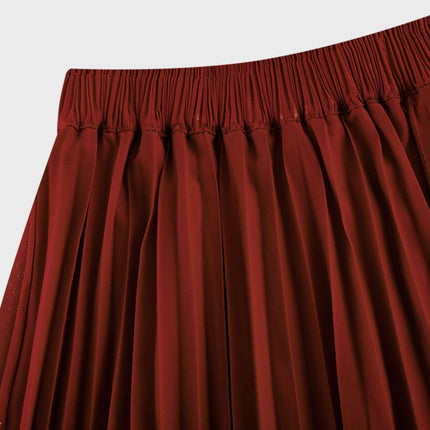 Caterina Red Pleated Bow Tie Top and Flounce Skirt Set