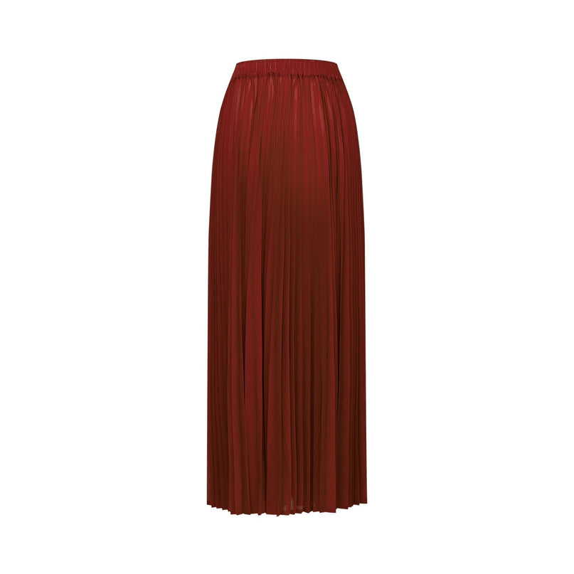 Caterina Red Pleated Bow Tie Top and Flounce Skirt Set