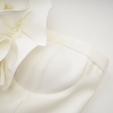 Caterina White Floral Applique Off Shoulder Top