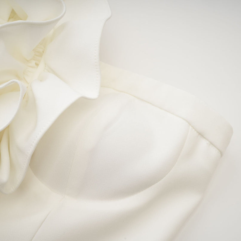 Caterina White Floral Applique Off Shoulder Top