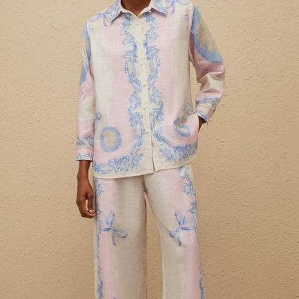 Caterinella Neutrals Hemp Shirt Trousers Set