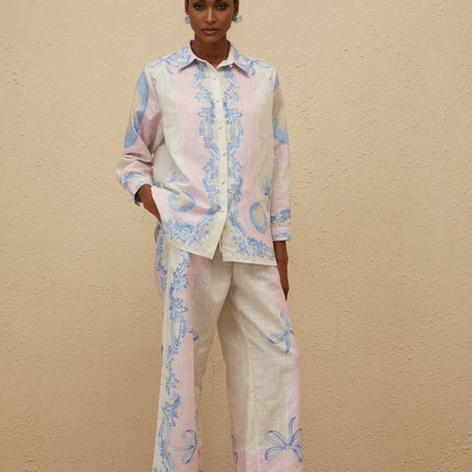Caterinella Neutrals Hemp Shirt Trousers Set