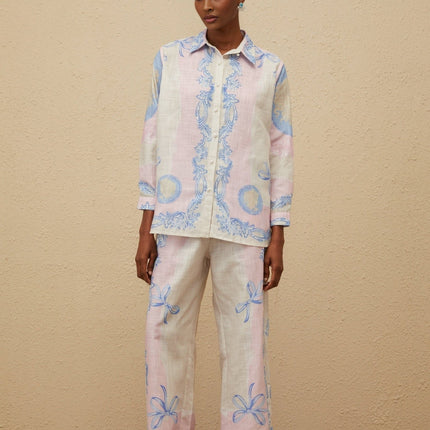 Caterinella Neutrals Hemp Shirt Trousers Set