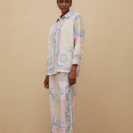 Caterinella Neutrals Hemp Shirt Trousers Set