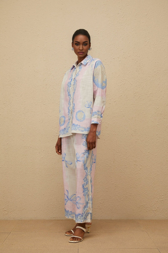 Caterinella Neutrals Hemp Shirt Trousers Set