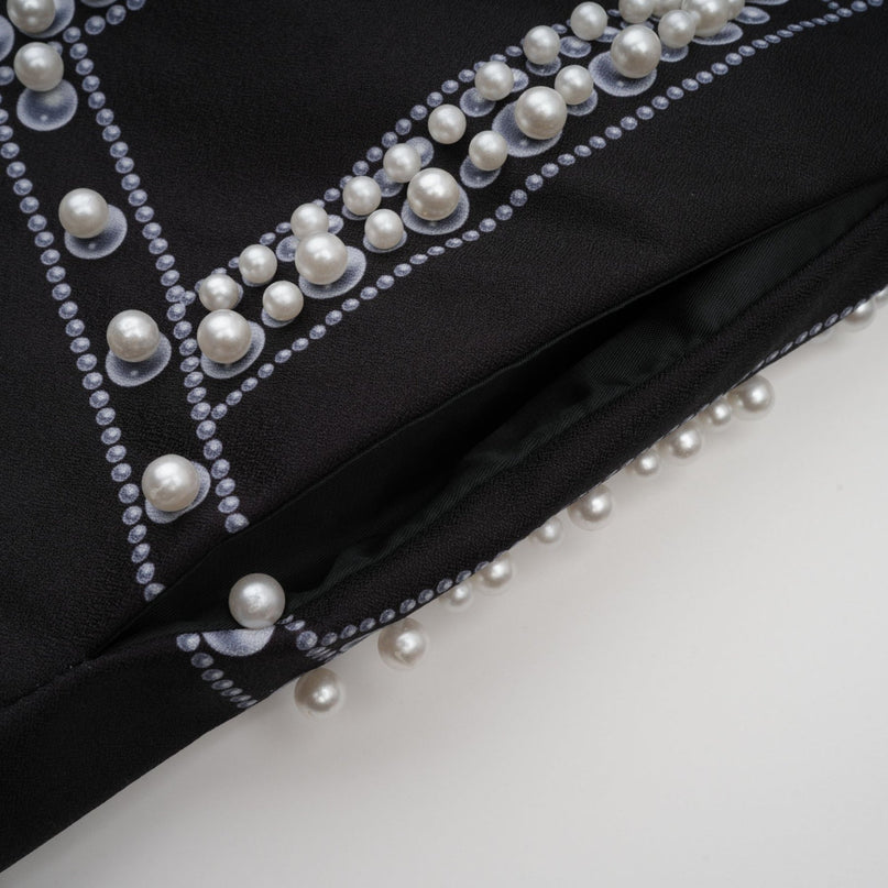 Catherine patternprint Vneck blazer dress