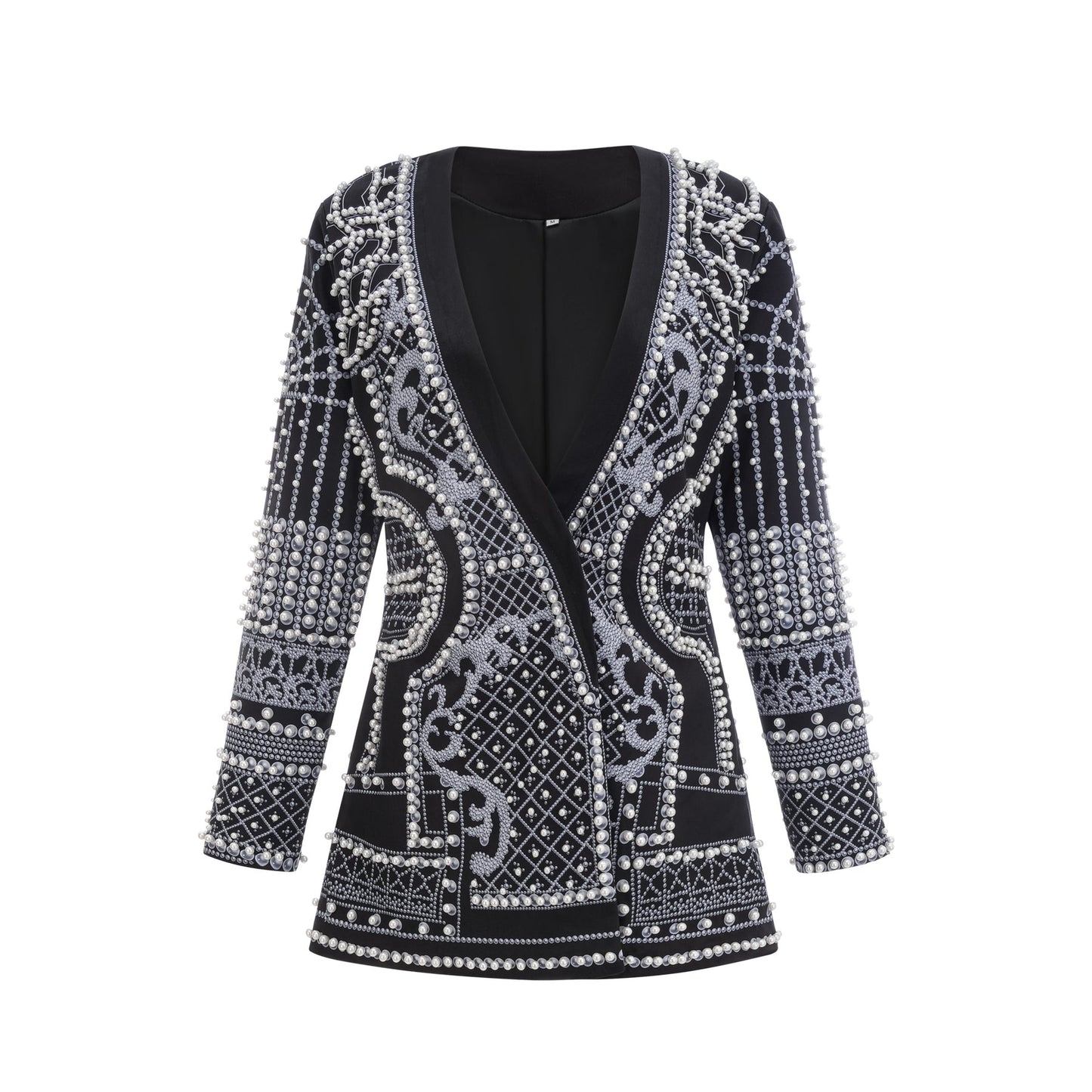 Catherine patternprint Vneck blazer dress