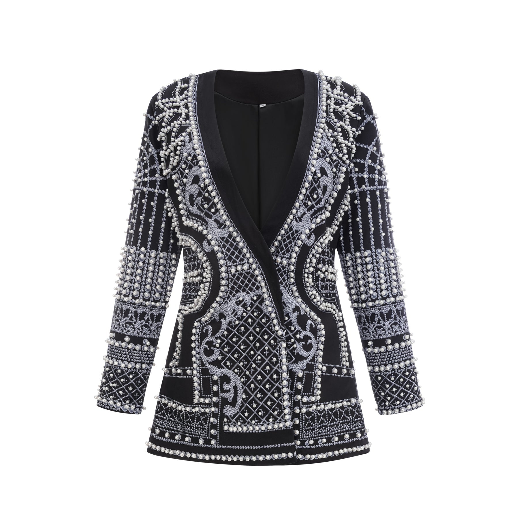 Catherine patternprint Vneck blazer dress