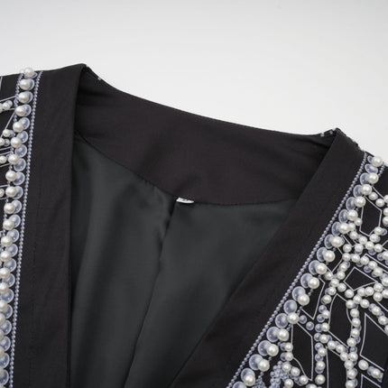 Catherine patternprint Vneck blazer dress