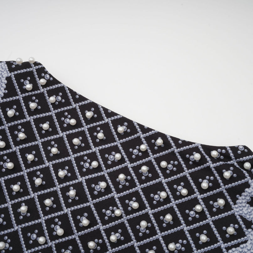 Catherine patternprint Vneck blazer dress