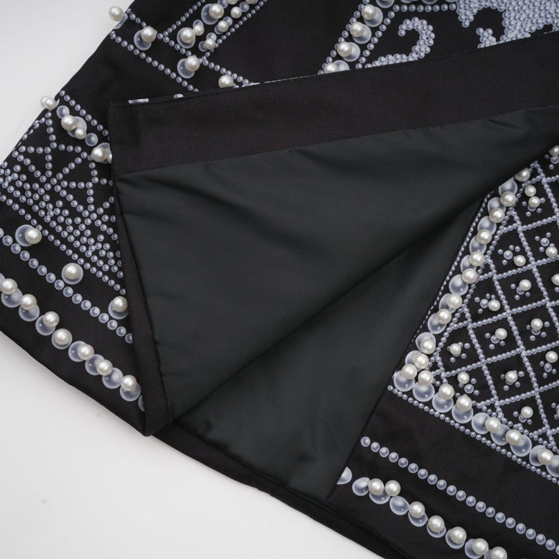 Catherine patternprint Vneck blazer dress