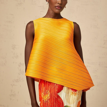 Catherine Top & Skirt Set in Amber Orange Floral Print
